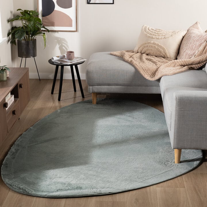 Zacht laagpolig vloerkleed - Cozy Pebble Groen