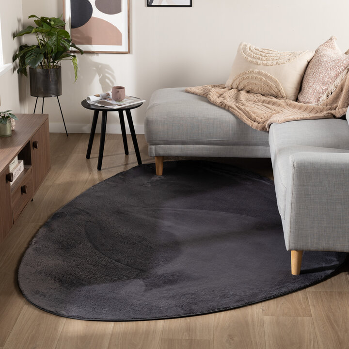 Zacht laagpolig vloerkleed - Cozy Pebble Antraciet