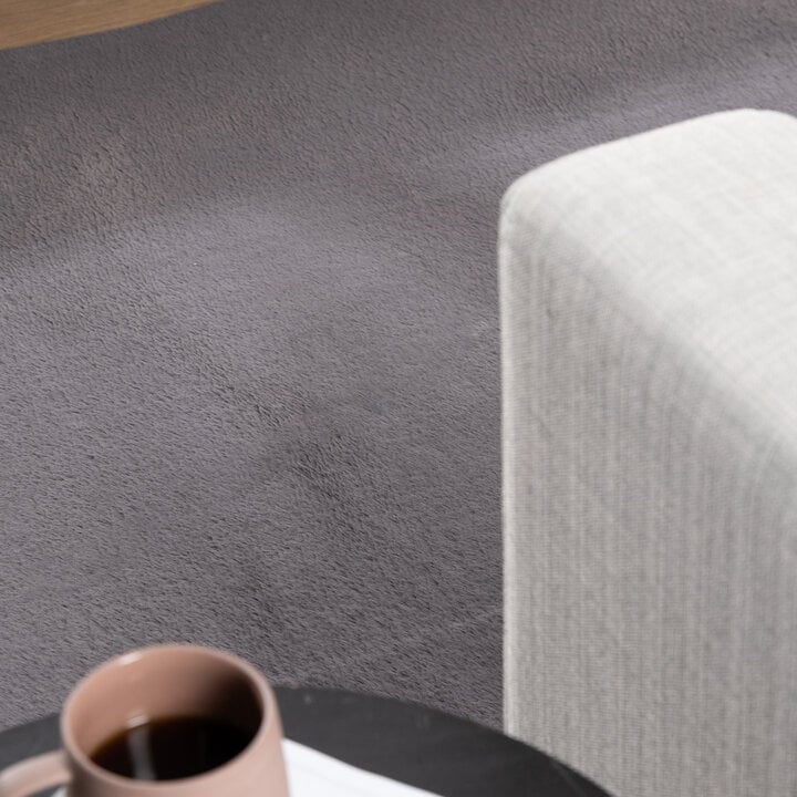 Zacht laagpolig vloerkleed - Cozy Pebble Antraciet - 1