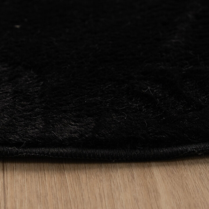 Zacht laagpolig vloerkleed - Cozy Pebble Zwart - 4