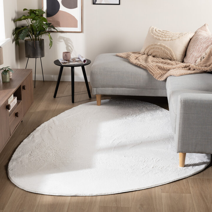 Zacht laagpolig vloerkleed - Cozy Pebble Wit