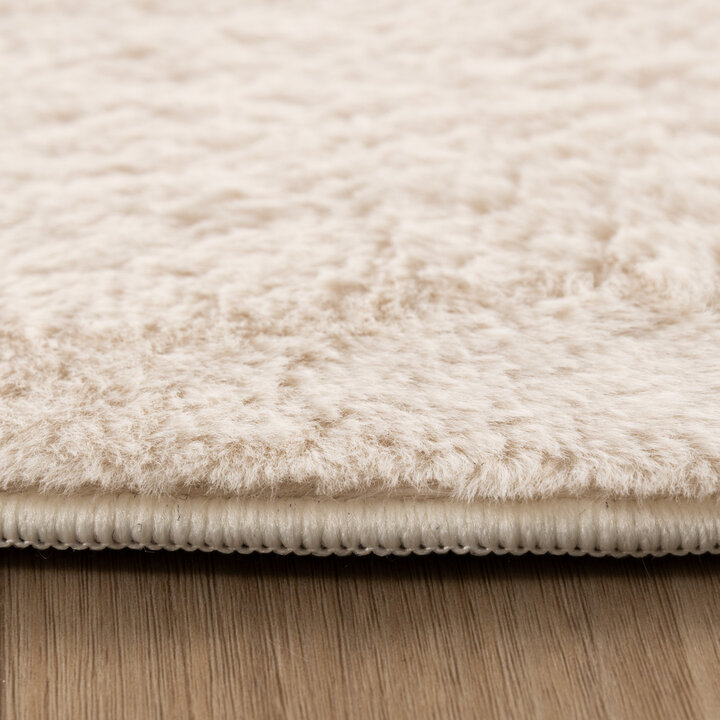 Zacht laagpolig vloerkleed - Cozy Pebble Creme - 4