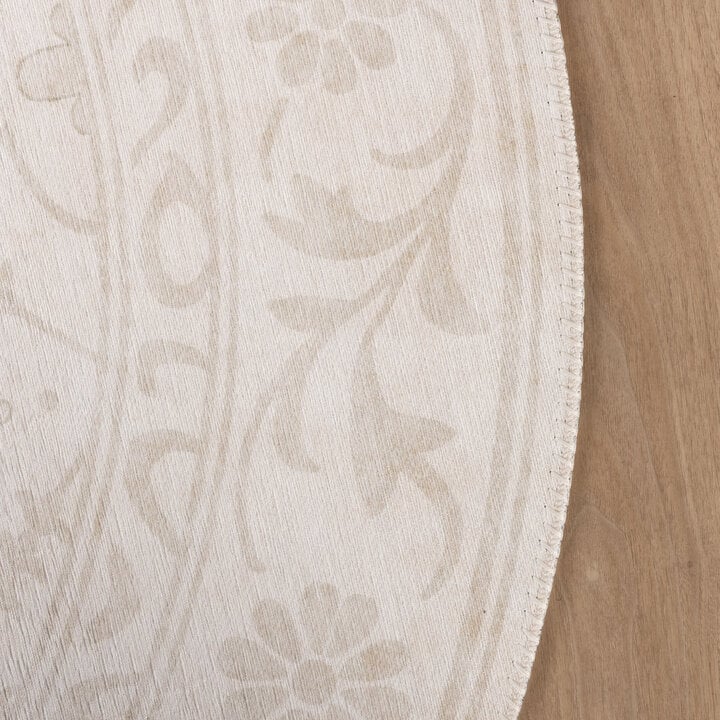 Rond Vloerkleed Bloemen - Celine Creme - 3