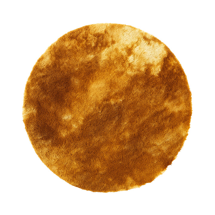 Rond hoogpolig vloerkleed - Glorious Goud/Geel - 1