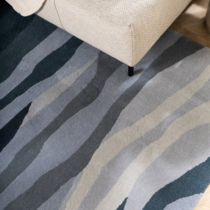 Wollen vloerkleed - Liora Blauw - 2