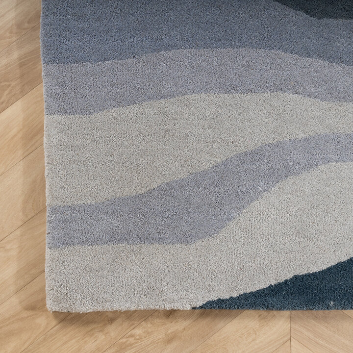 Wollen vloerkleed - Liora Blauw - 4