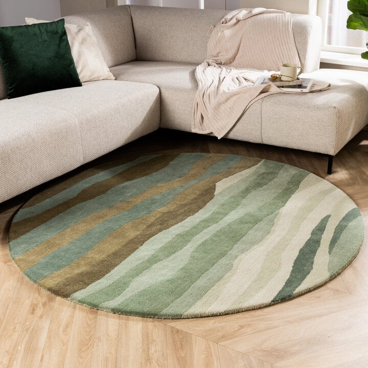 Rond wollen vloerkleed - Liora Groen