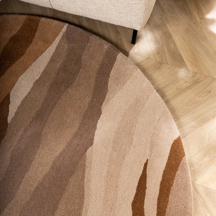 Rond wollen vloerkleed - Liora Bruin - 2