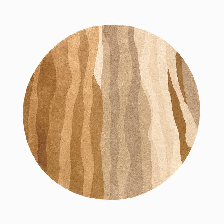 Rond wollen vloerkleed - Liora Bruin - 1