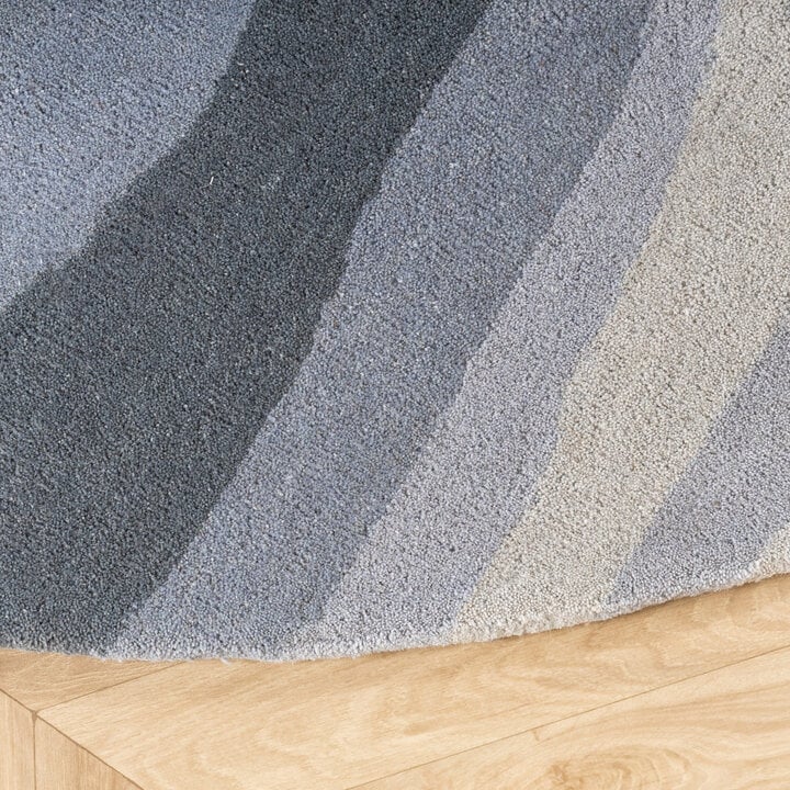 Rond wollen vloerkleed - Liora Blauw - 4