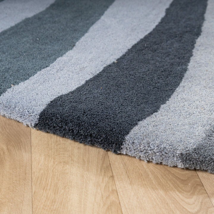 Rond wollen vloerkleed - Liora Blauw - 5