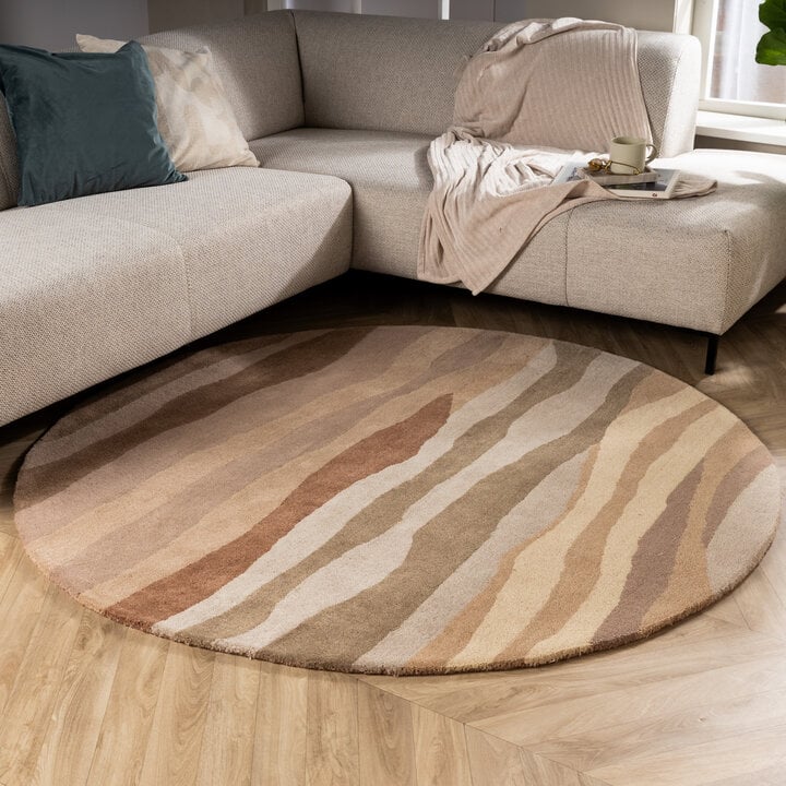 Rond wollen vloerkleed - Liora Beige