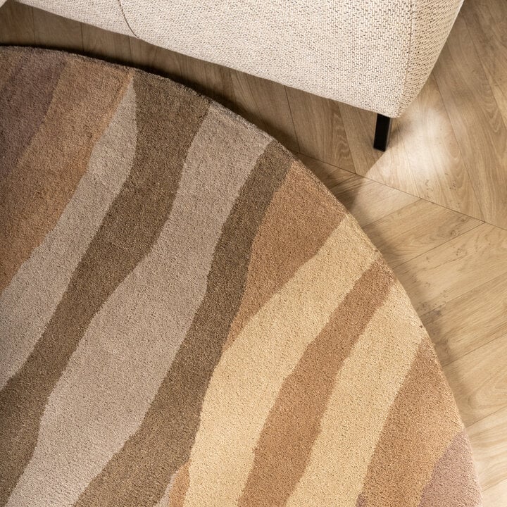 Rond wollen vloerkleed - Liora Beige - 2