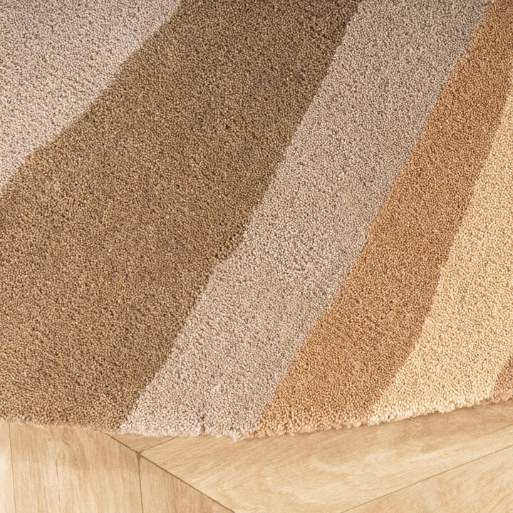 Rond wollen vloerkleed - Liora Beige - 4