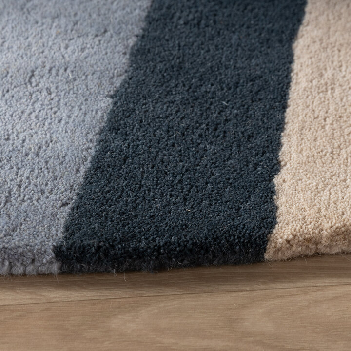 Rond wollen vloerkleed - Vienna Blauw - 5