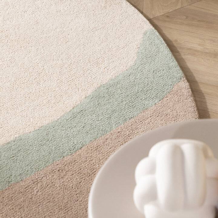 Rond wollen vloerkleed - Vienna Mintgroen - 2