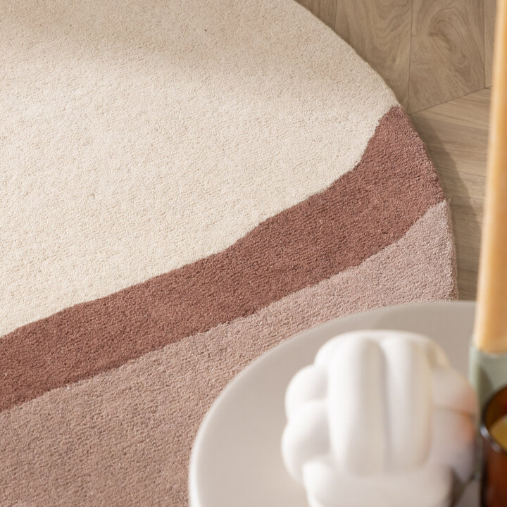 Rond wollen vloerkleed - Vienna Roze - 2