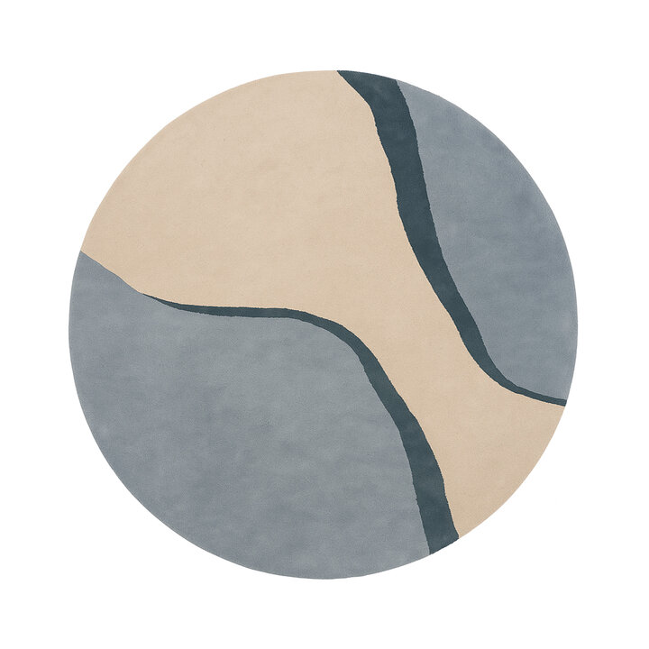 Rond wollen vloerkleed - Vienna Blauw - 1