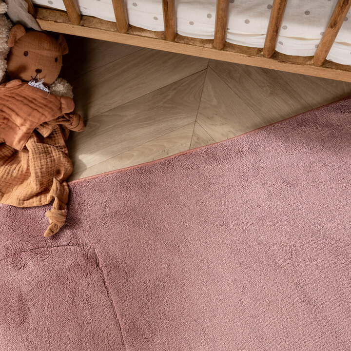 Wasbaar kindervloerkleed - Coco Auto Donkerroze - 1