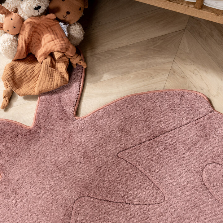 Wasbaar kindervloerkleed - Coco Aardbei Donkerroze - 1