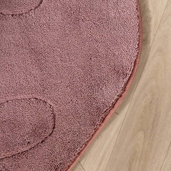 Wasbaar kindervloerkleed - Coco Aardbei Donkerroze - 3