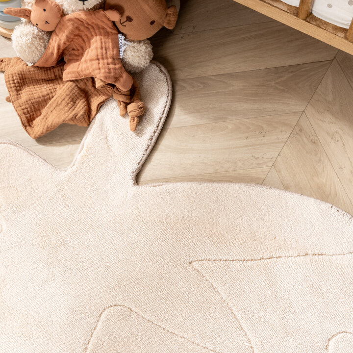 Wasbaar kindervloerkleed - Coco Aardbei Beige - 1
