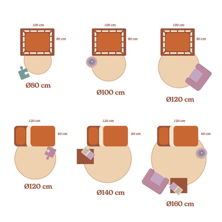 Wasbaar kindervloerkleed - Coco Maan Beige - 6