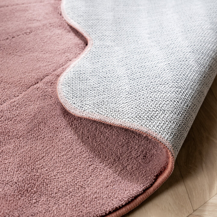 Wasbaar kindervloerkleed - Coco Bloem Donkerroze - 5