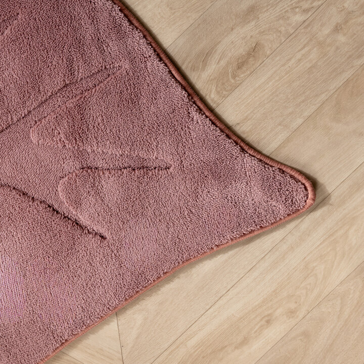 Wasbaar kindervloerkleed - Coco Blad Donkerroze - 3