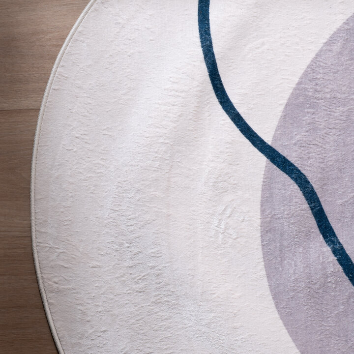 Organisch vloerkleed - Elyra Grijs/Blauw - 4