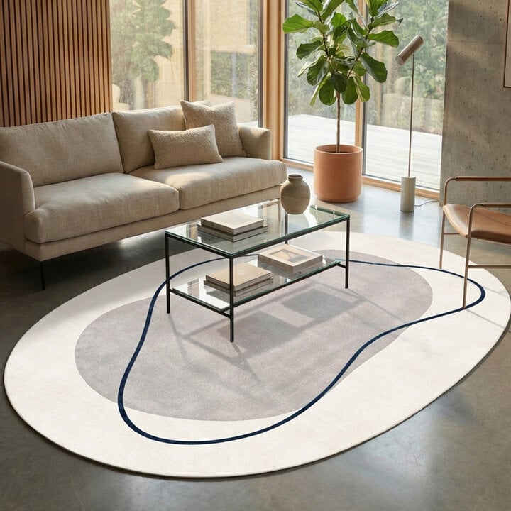 Organisch vloerkleed - Elyra Grijs/Blauw