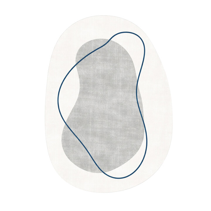 Organisch vloerkleed - Elyra Grijs/Blauw - 1