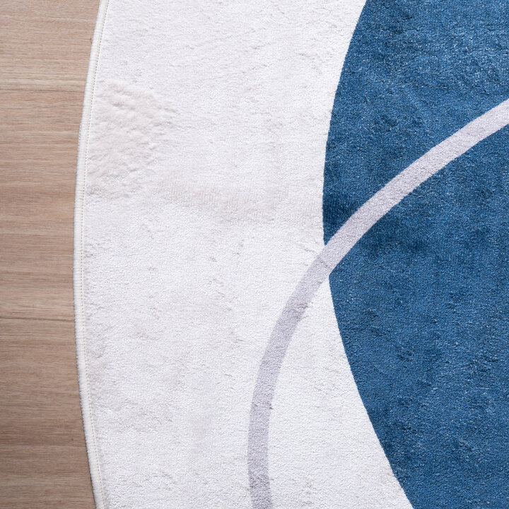 Organisch vloerkleed - Elyra Blauw/Grijs - 4