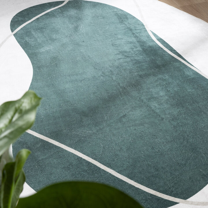 Organisch vloerkleed - Elyra Groen/Beige - 2