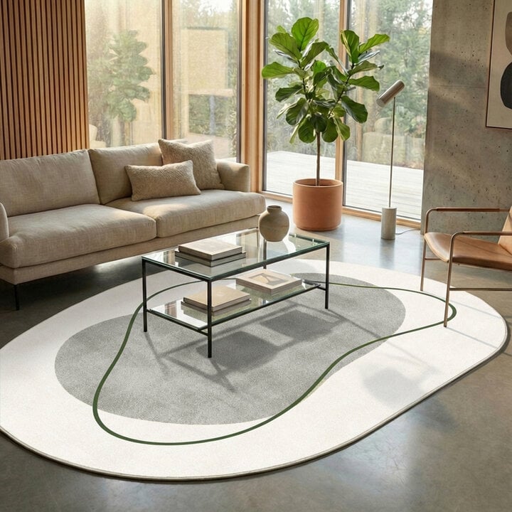 Organisch vloerkleed - Elyra Beige/Groen