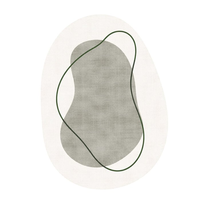 Organisch vloerkleed - Elyra Beige/Groen - 1