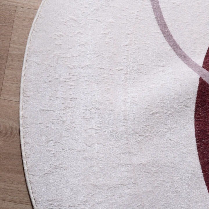 Organisch vloerkleed - Elyra Rood/Beige - 4