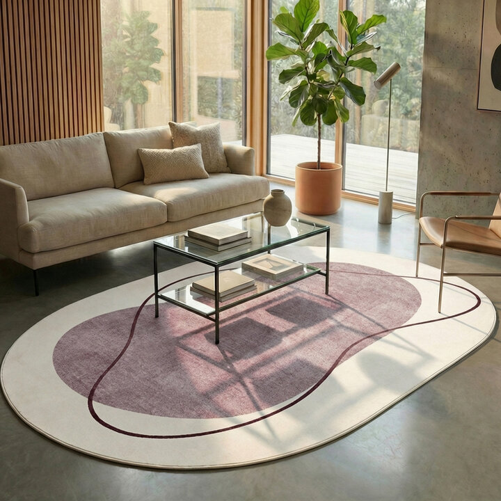 Organisch vloerkleed - Elyra Beige/Rood