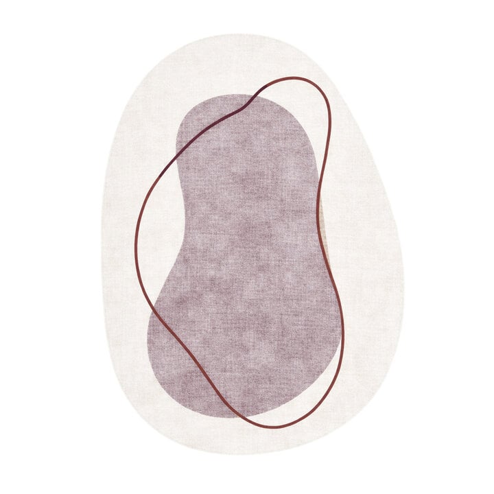 Organisch vloerkleed - Elyra Beige/Rood - 1