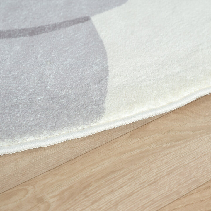 Rond wasbaar kindervloerkleed - Sammy Elephant Grijs - 5