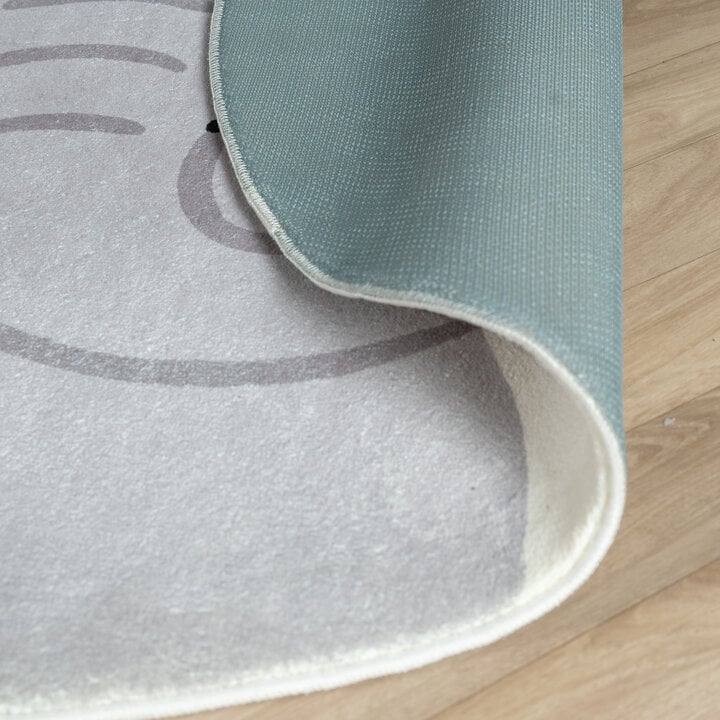 Rond wasbaar kindervloerkleed - Sammy Elephant Grijs - 6