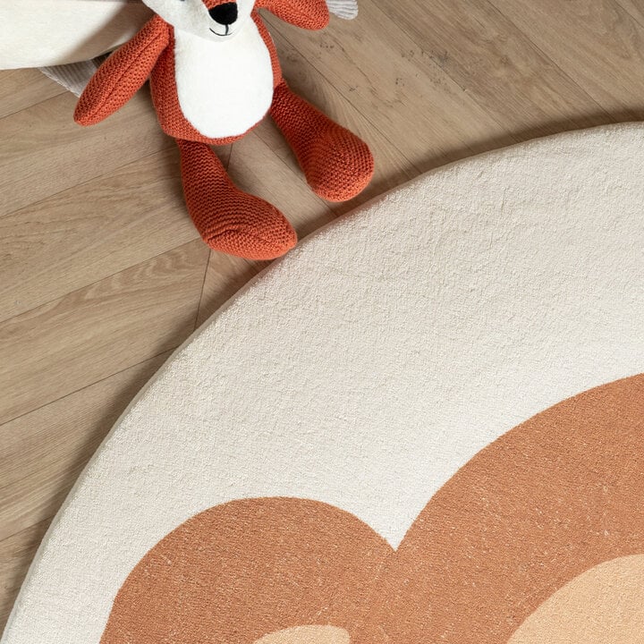 Rond wasbaar kindervloerkleed - Sammy Monkey Bruin - 2