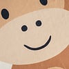 Rond wasbaar kindervloerkleed - Sammy Monkey Bruin - thumbnail 3