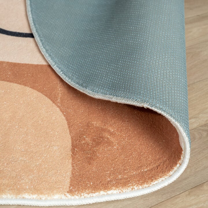 Rond wasbaar kindervloerkleed - Sammy Monkey Bruin - 6