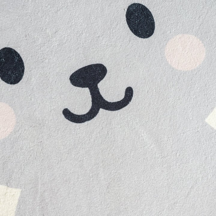 Rond wasbaar kindervloerkleed - Sammy Rabbit Grijs - 3