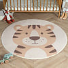 Rond wasbaar kindervloerkleed - Sammy Tiger Beige - thumbnail