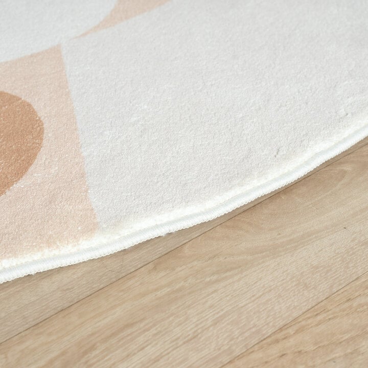 Rond wasbaar kindervloerkleed - Sammy Giraffe Beige - 5