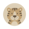 Rond wasbaar kindervloerkleed - Sammy Tiger Beige - thumbnail 1