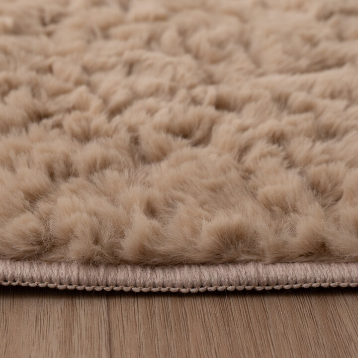 Rond fluffy vloerkleed - Bobby Beige - 5