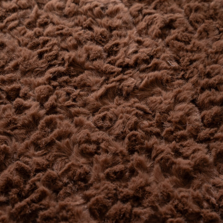 Rond fluffy vloerkleed - Bobby Donkerbruin - 3